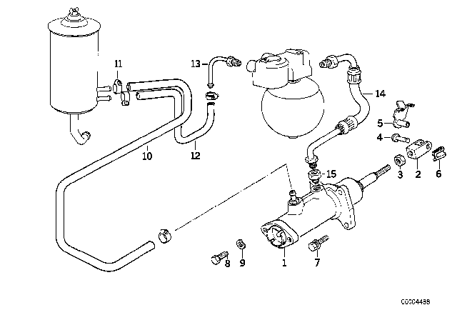 1988 BMW 535i  Hydraulic Brake Booster Diagram for 34331156925
