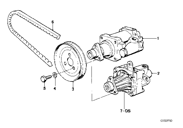 1987 BMW 528e  Exchange-Vane Pump Diagram for 32411133969