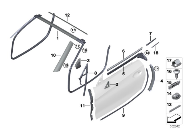 2020 BMW Z4  JOINT SEALING ENTRANCE DOOR Diagram for 51767429641