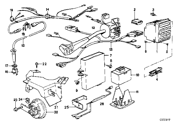 1987 BMW 325is  Outside Temperature Sensor Diagram for 65811385337