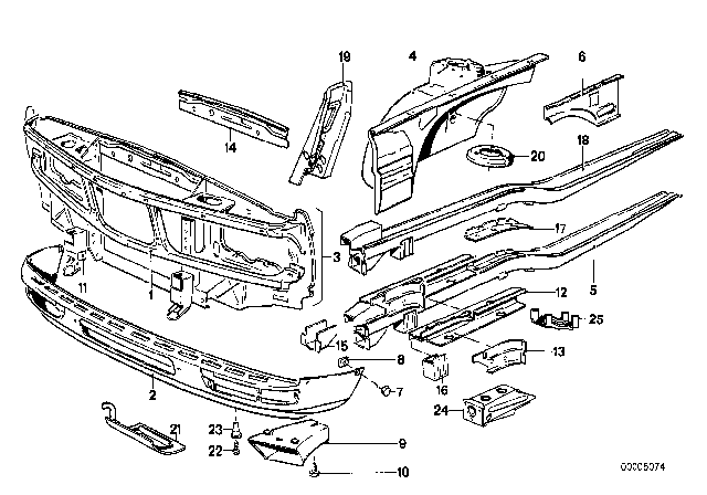 1986 BMW 535i  Reinforcement Left Diagram for 41111902851