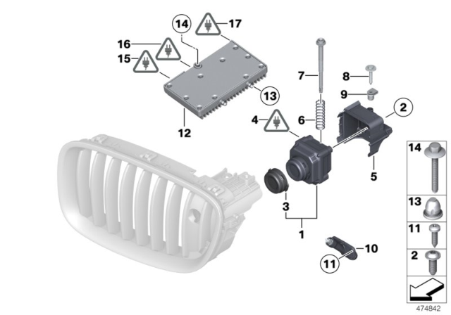2015 BMW M5  Night Vision Camera Diagram for 66549322653