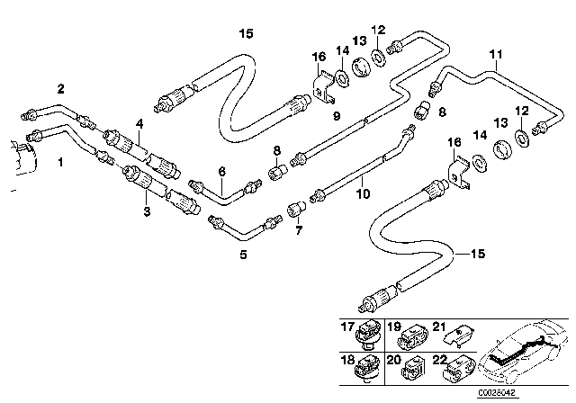 2001 BMW 525i  Bracket, Brake Pipe, Double Diagram for 34301162364