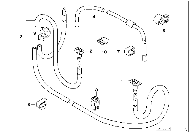 2001 BMW 525i  Hose Line Diagram for 61678380983
