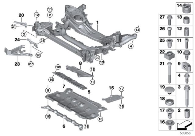 2019 BMW 330i xDrive  Cage Nut Diagram for 31106874585