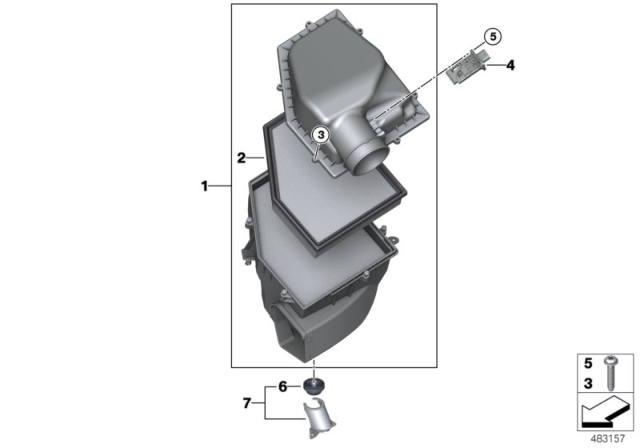 2018 BMW X3  Intake Silencer Diagram for 13718620473