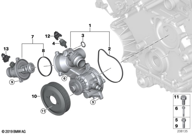 2010 BMW X5 Pulley Diagram for 11517545295