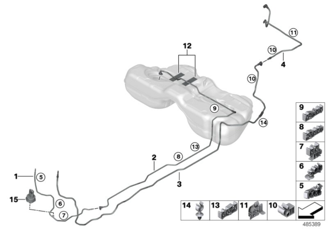 2020 BMW M5 Clip Diagram for 16127359194