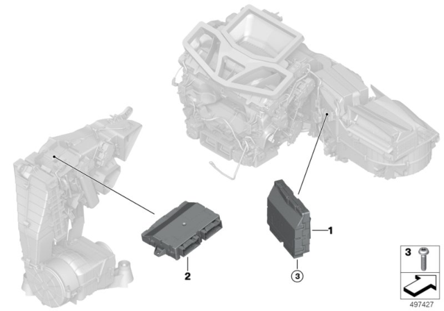 2020 BMW X7  CONTROL MODULE, A/C, REAR Diagram for 64119460642