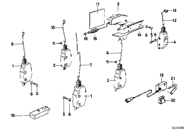 1985 BMW 535i  Actuator Drivers Side Diagram for 51261375953