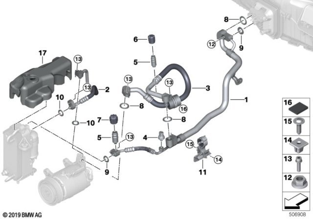 2020 BMW 840i Gran Coupe  FOAM-RUBBER PAD Diagram for 64509890034