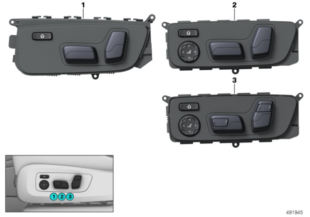 2020 BMW X6  Seat Adjustment Switch, Left Diagram for 61316801483