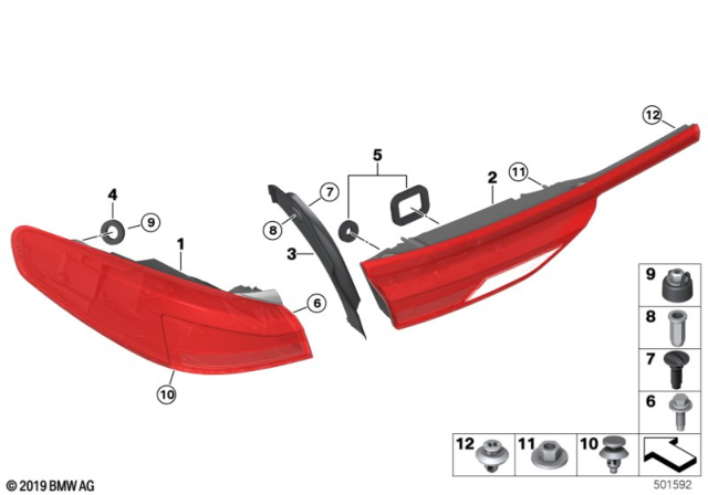 2020 BMW M235i xDrive Gran Coupe  SEAL, REAR LIGHT, SIDE PANEL Diagram for 63219446993