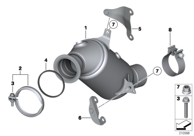 2016 BMW ActiveHybrid 5  HOLDER CATALYTIC CONVERTER N Diagram for 18327611094