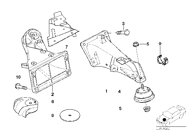 2001 BMW M3  Heat Protection Plate Right Diagram for 22111094624