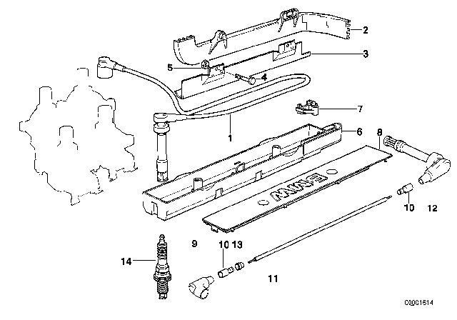 1994 BMW 318is  Guide Diagram for 12121721717