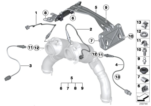 2016 BMW M6  Fixing Clamp Diagram for 11787584380