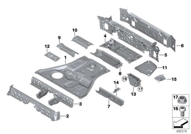 2019 BMW X5 Mounting Bracket Diagram for 51617438023