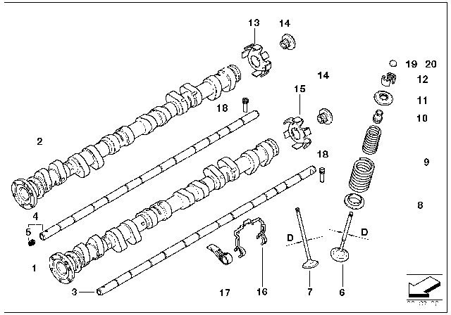 2001 BMW Z3 M  Inlet Camshaft Diagram for 11317832194