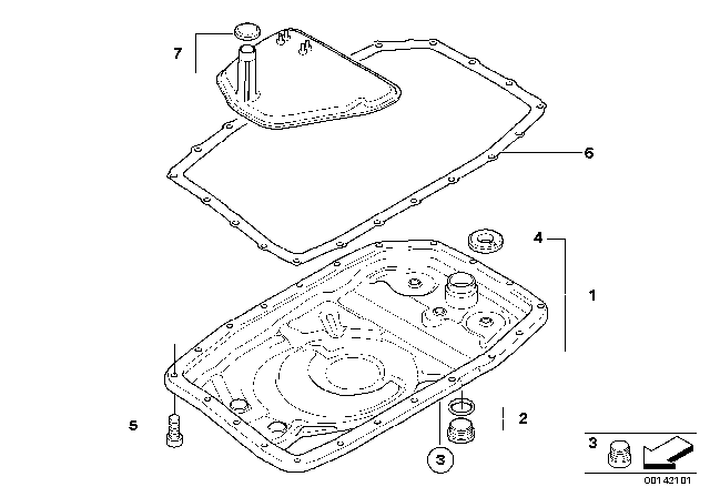 2005 BMW X5  Gasket, Oil Pan Diagram for 24117543484
