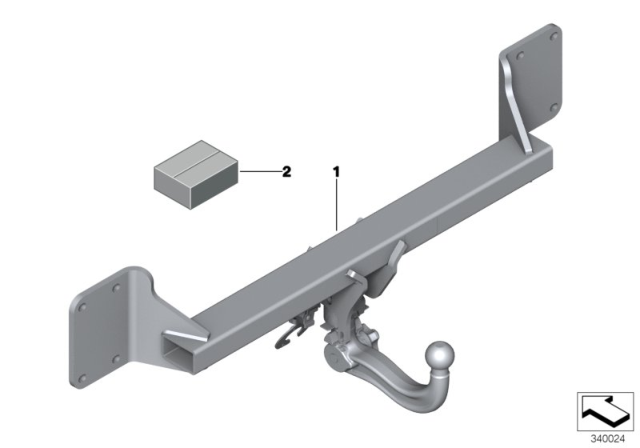 2020 BMW X5  TRAILER TOW HITCH SET US Diagram for 51126889278
