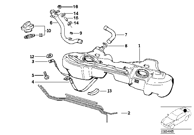 1997 BMW 328is  Fuel Feed Line Diagram for 16111182827