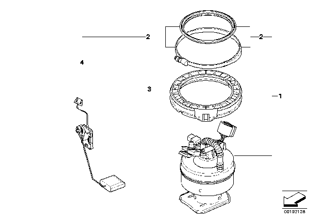 2010 BMW 328i xDrive  Fuel Pump, Right Diagram for 16147194207