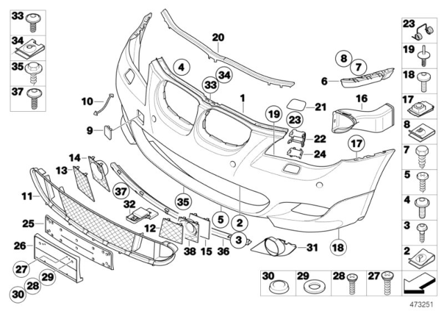 2005 BMW 530i  Washer Diagram for 07119904208