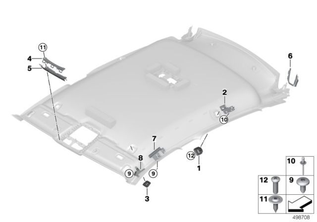 2020 BMW X4  BRACKET CLOTHING HOOK, LEFT Diagram for 51167452111