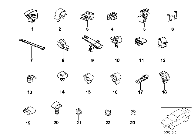 1999 BMW 528i  Cable Holder Diagram for 12521742928