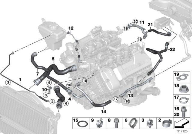 2010 BMW M3  Pipe, Heater Return-Hose Connection Diagram for 11537838955