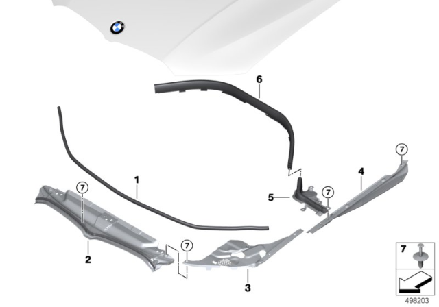 2019 BMW 330i  Cover Headlamps Left Diagram for 51767499927