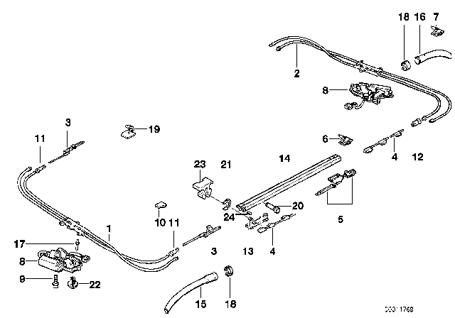 1993 BMW 525iT  Actuation Unit Left Diagram for 54128120679