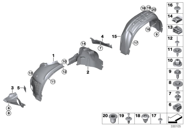 2017 BMW X5 Expanding Rivet Diagram for 51717186168