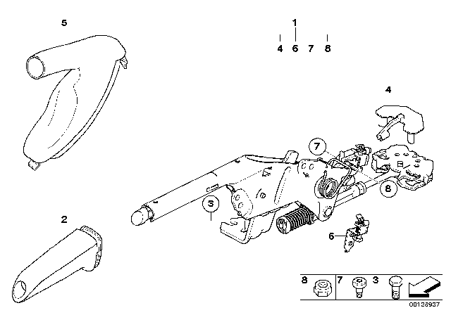 2008 BMW M6  Handbrake Lever Diagram for 34406775490