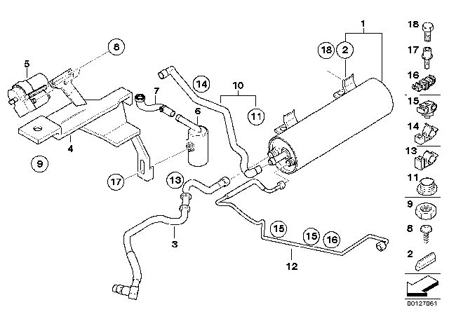 2003 BMW 325i Scavenging Line Rear Diagram for 16136757559