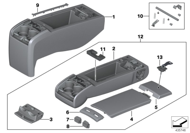 2011 BMW 535i GT  Covering Rear Diagram for 52207269445