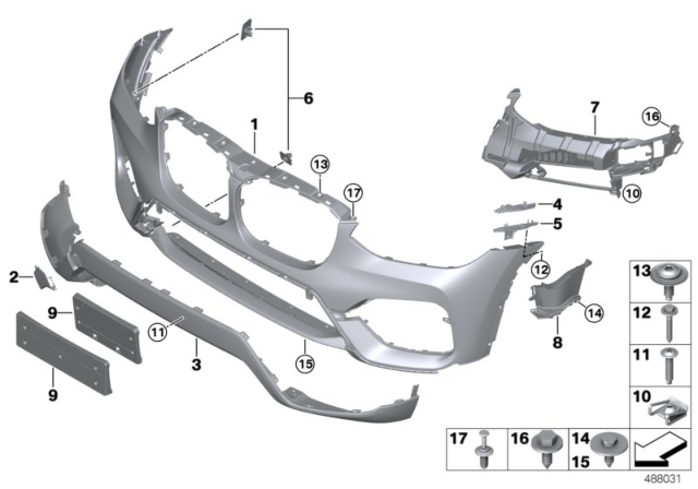 2019 BMW X3 Hex Head Screw Diagram for 51119907488