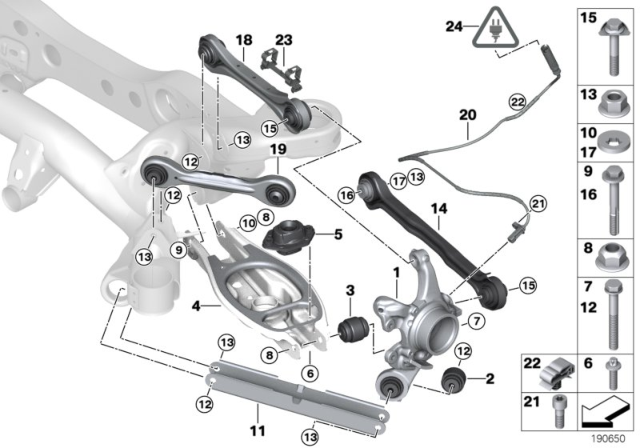2009 BMW 335i xDrive  Repair Kit, Control Arm, Right Diagram for 33322406288