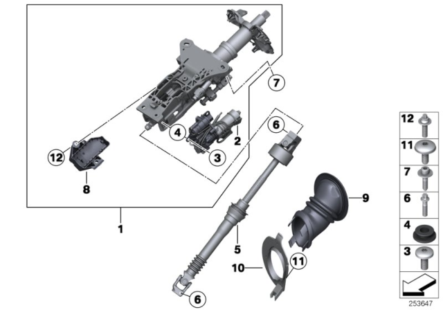 2010 BMW M6  Steering Olumn Lock Diagram for 32306786922