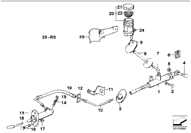 1990 BMW 325i  Repair Kit Output Cylinder Clutch Diagram for 21521113875