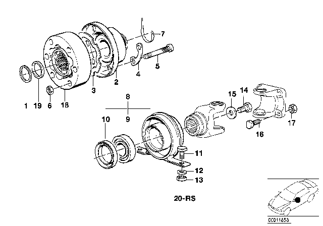 1984 BMW 633CSi  Dust Protection Diagram for 26113748138