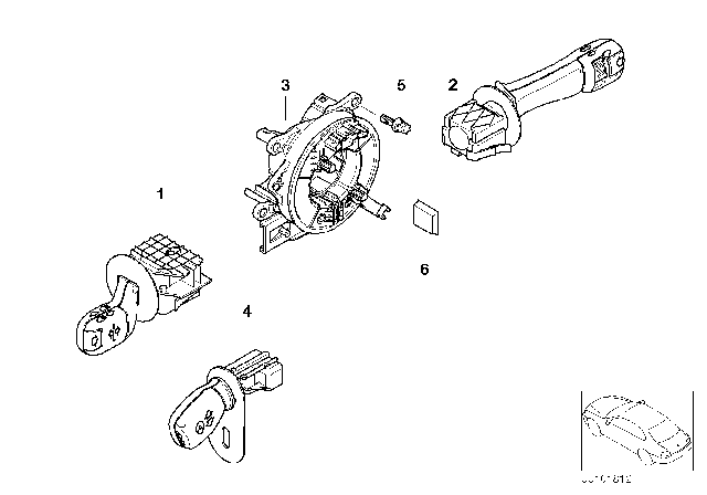 2003 BMW X5 Switch Adjuster Steering Column Diagram for 61318373901