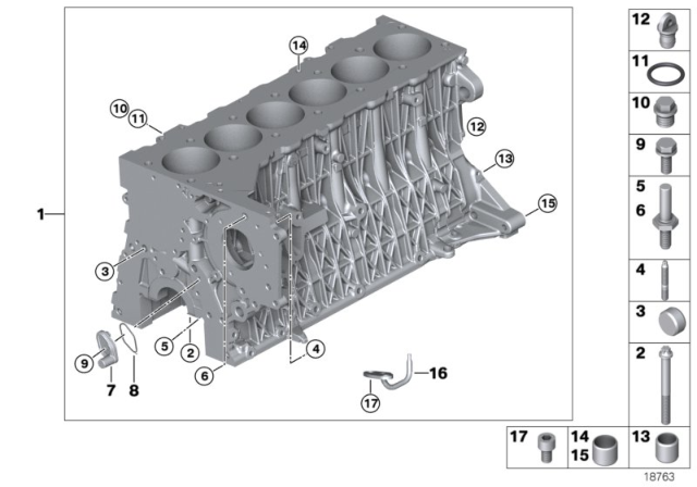 2009 BMW X5  Bearing Bolt Diagram for 11117787559