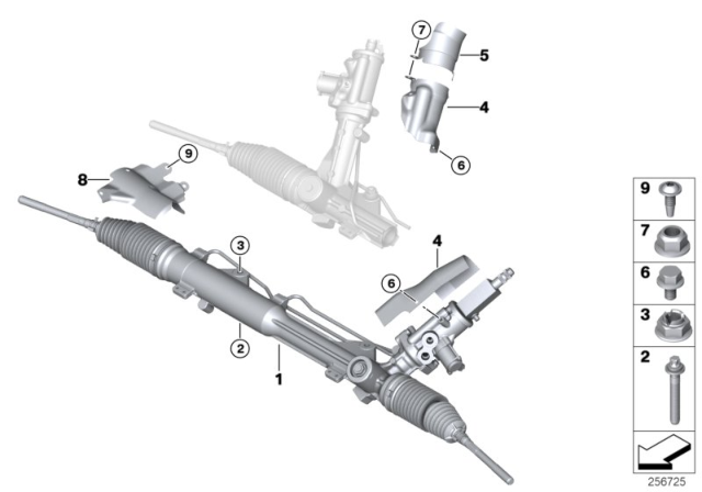 2009 BMW M3  Exchange Hydro Steering Gear Diagram for 32102283633