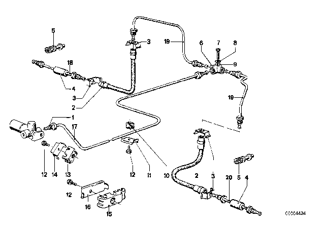 1976 BMW 530i  Brake Hose Rear Diagram for 34321159878