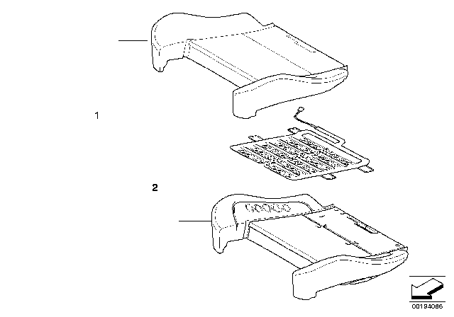 2011 BMW X5 M  Sports Seat Upholstery Parts, Leather Diagram for 52107277567