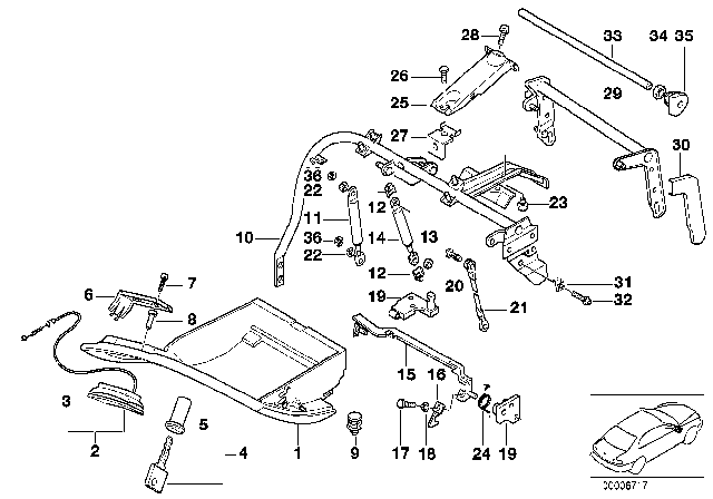 1997 BMW 750iL  Glove Box Clamping Bearing Diagram for 51168163902