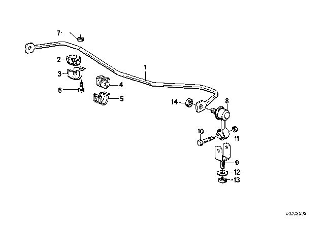 1990 BMW M3  Rubber Mounting Diagram for 31351129137