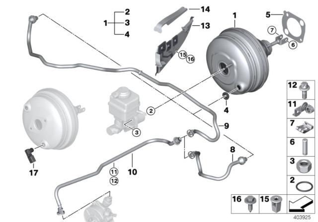 2014 BMW X5  Vacuum Pipe Diagram for 11667575774
